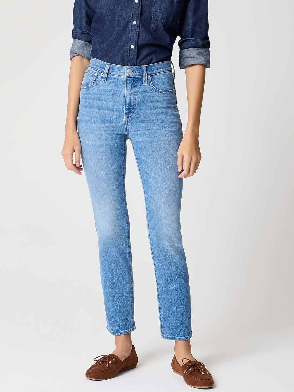 J.Crew Essential Straight Jean in All-Day Stretch Light Wash Size 31 NWT